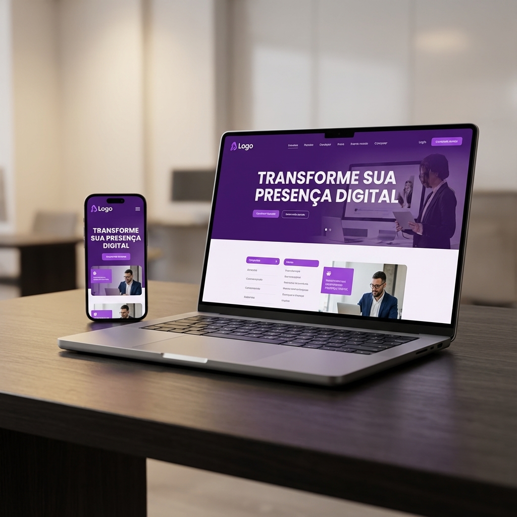 Mockup do site em dispositivos Apple